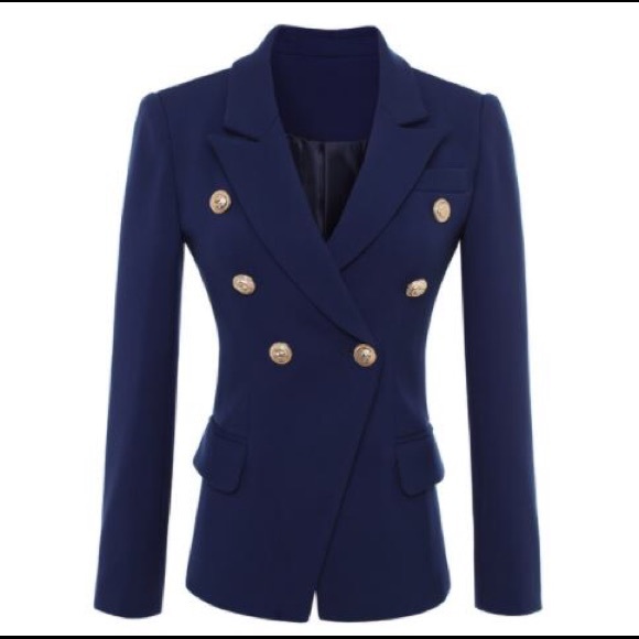 Tailored double breasted navy blazer. - Picture 1 of 4
